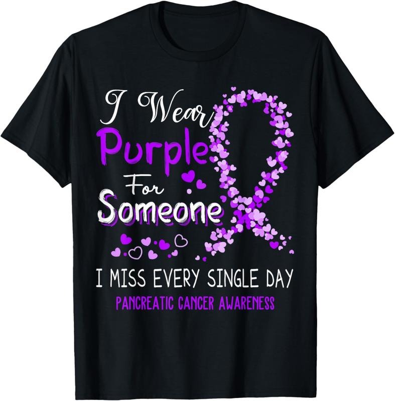 100% Cotton I Wear Purple For Someone Pancreatic Cancer Awareness T-Shirt Hoodie, Sweatshirt | HypeCrazeTee.com