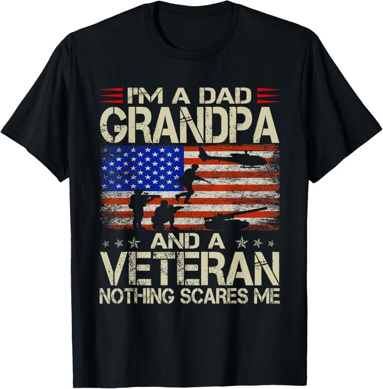 100% Cotton I'm A Dad Grandpa And Veteran Funny Retro Papa Grandpa Gifts T-Shirt Hoodie, Sweatshirt | HypeCrazeTee.com