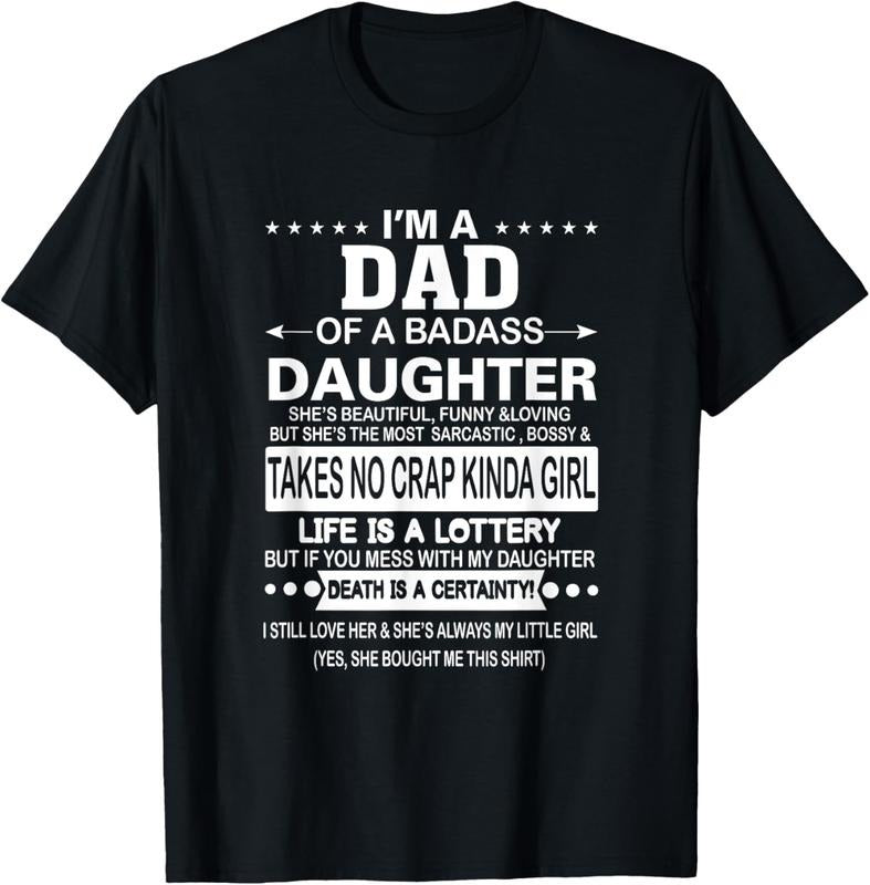 100% Cotton I'm A Dad Of A Badass Daughter She Bought Me This T-Shirt Hoodie, Sweatshirt | HypeCrazeTee.com