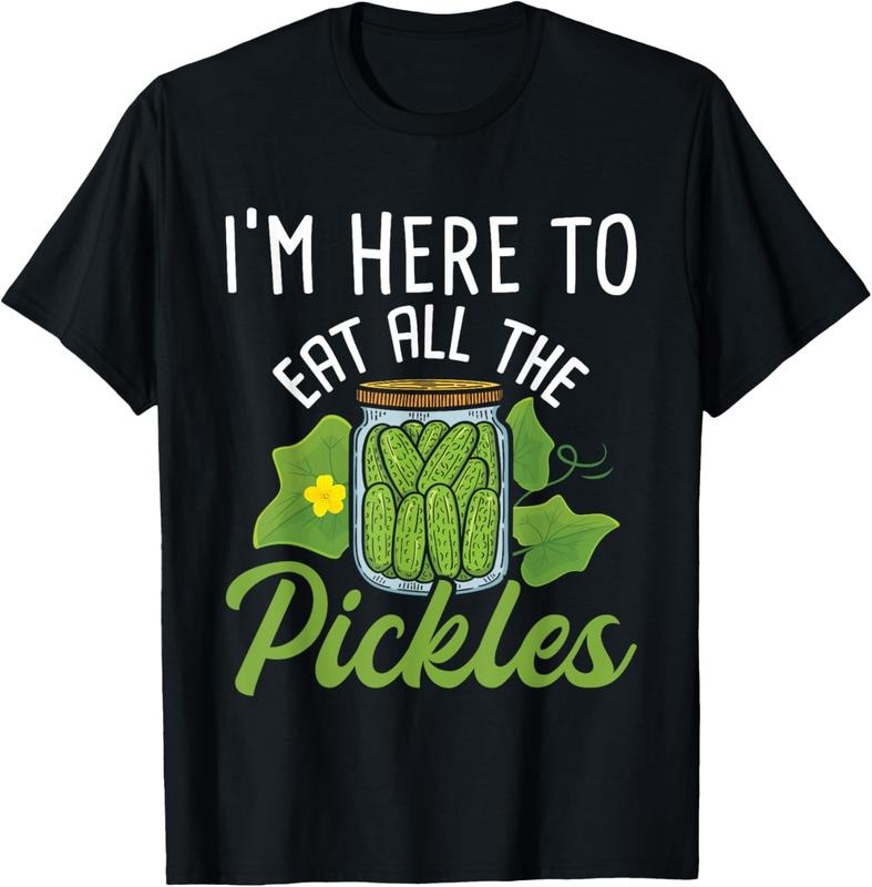 100% Cotton I'm Here To Eat All the Pickles - Pickle Cucumber Vegetarian T-Shirt Hoodie, Sweatshirt | HypeCrazeTee.com