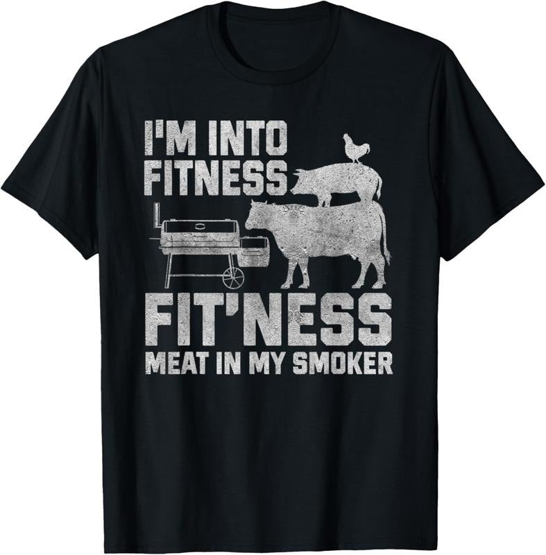 100% Cotton I'm Into Fitness Fit'ness Meat In My Smoker T-Shirt Hoodie, Sweatshirt | HypeCrazeTee.com