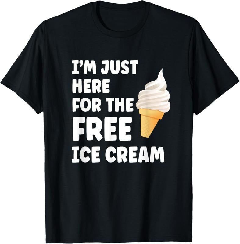 100% Cotton I'm Just Here For The Free Ice Cream Funny Cruise 2024 T-Shirt Hoodie, Sweatshirt | HypeCrazeTee.com