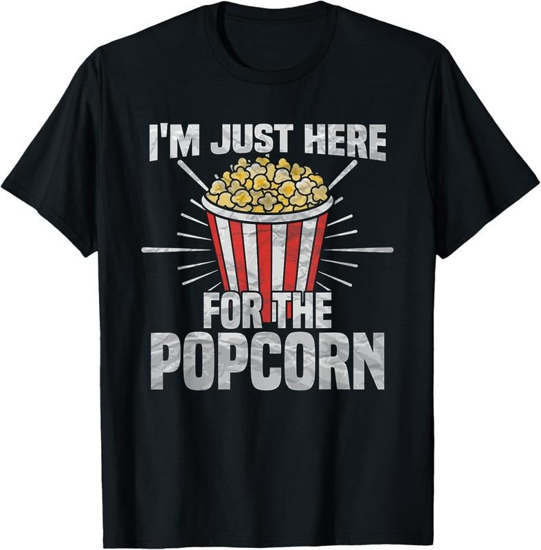 100% Cotton I'm just here for the popcorn - popcorn lover T-Shirt Hoodie, Sweatshirt | HypeCrazeTee.com