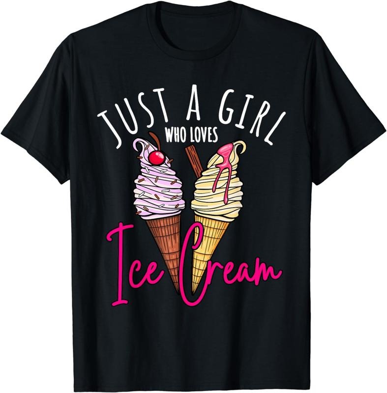 [100% Cotton]Ice Cream Lover, Girls Summer, Foodie, Girls Funny Ice Cream T-Shirt Hoodie, Sweatshirt | HypeCrazeTee.com