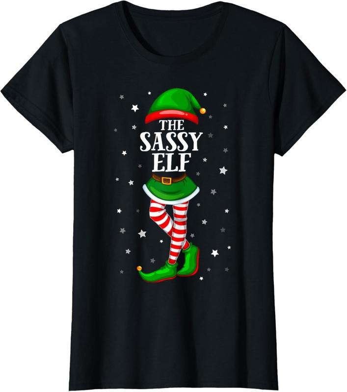 100% Cotton Im The Sassy Elf Matching Christmas for Teen Girls Women T-Shirt Hoodie, Sweatshirt | HypeCrazeTee.com