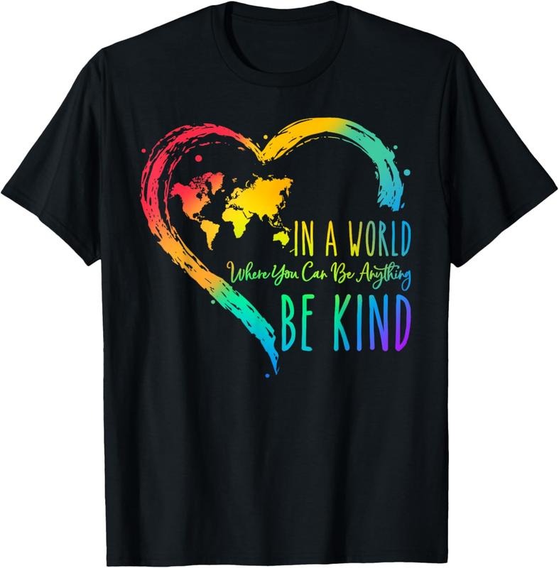 100% Cotton In A World Where You Can Be Anything Be Kind Unity Day Heart T-Shirt Hoodie, Sweatshirt | HypeCrazeTee.com