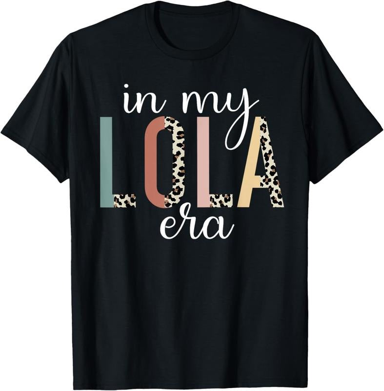100% Cotton In My Lola Era Leopard Letter Print Funny Gifts For Lola T-Shirt Hoodie, Sweatshirt | HypeCrazeTee.com