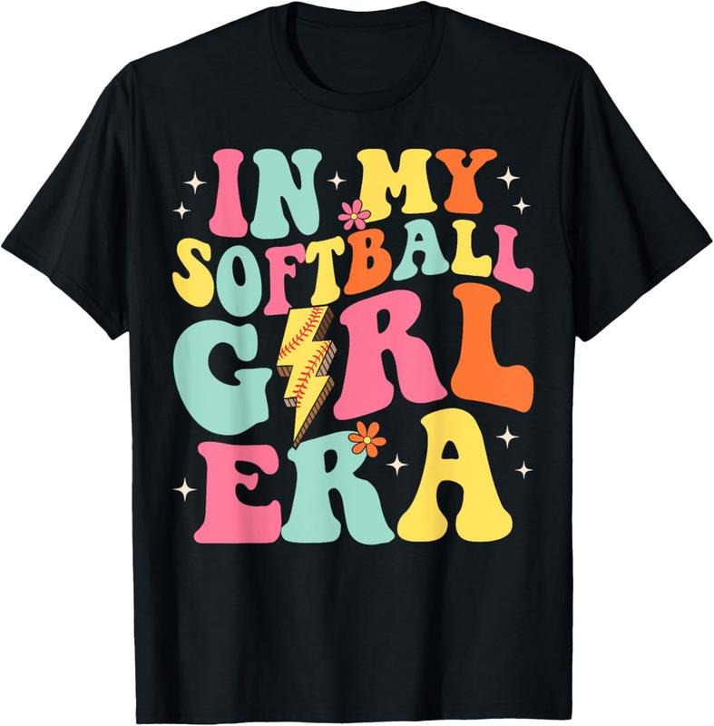 100% Cotton In My Softball Girl Era Retro Groovy Softball Girl T-Shirt Hoodie, Sweatshirt | HypeCrazeTee.com