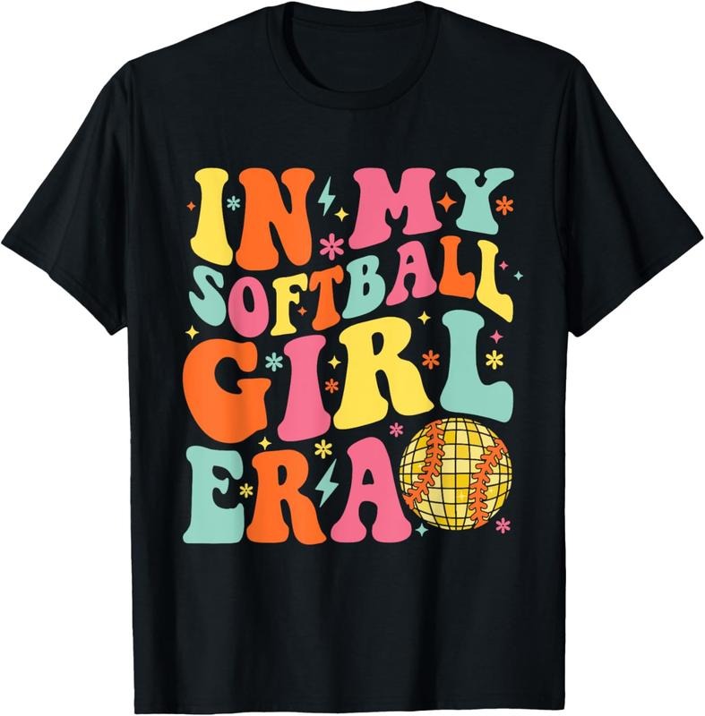 100% Cotton In My Softball Girl Era Retro Softball Shirts For Girl Women T-Shirt Hoodie, Sweatshirt | HypeCrazeTee.com