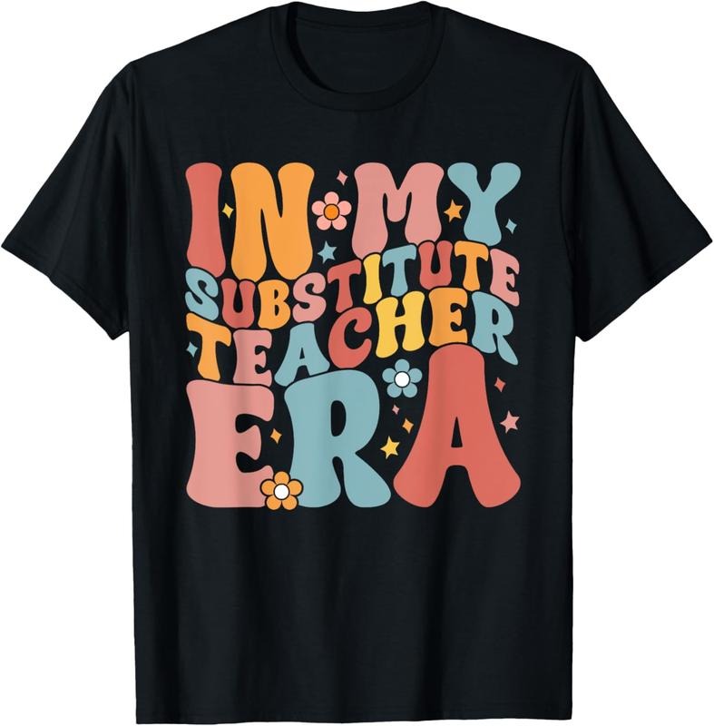 100% Cotton In My Substitute Teacher Era Retro Groovy Back To School T-Shirt Hoodie, Sweatshirt | HypeCrazeTee.com