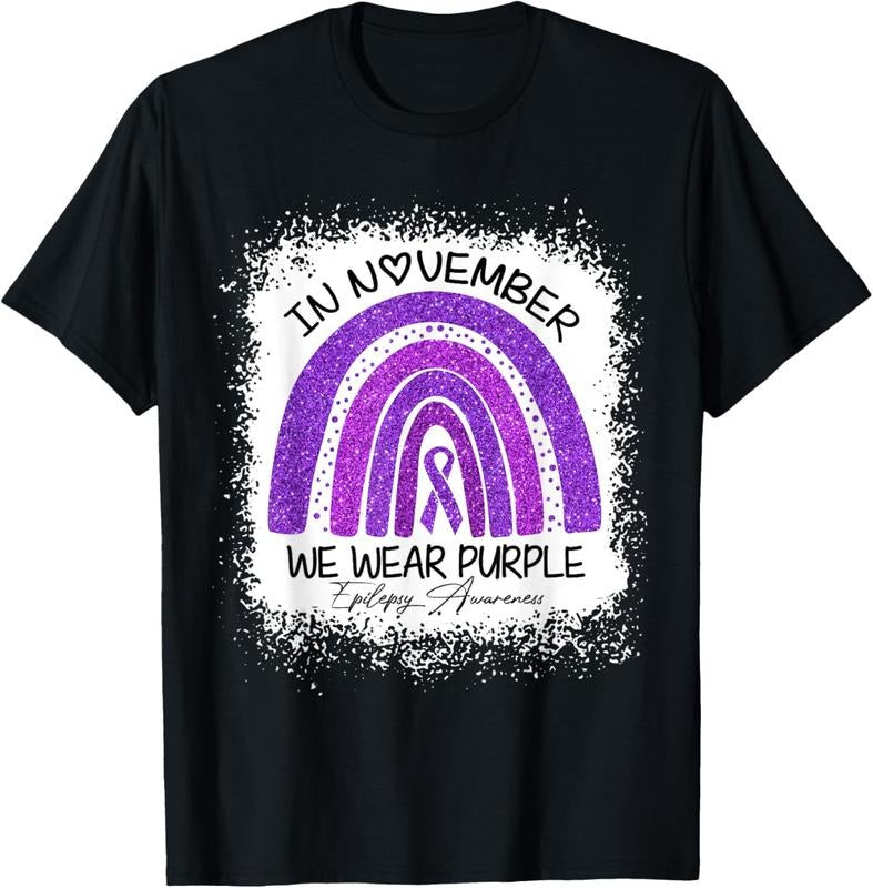 100% Cotton In November We Wear Purple Epilepsy Awareness T-Shirt Hoodie, Sweatshirt | HypeCrazeTee.com