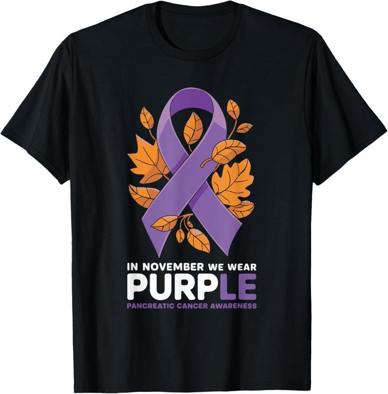 100% Cotton In November We Wear Purple Pancreatic Cancer Awareness T-Shirt Hoodie, Sweatshirt | HypeCrazeTee.com