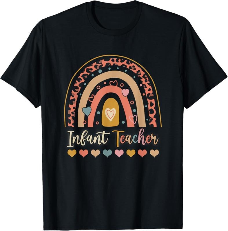 100% Cotton Infant Teacher Leopard Boho Rainbow Appreciation T-Shirt Hoodie, Sweatshirt | HypeCrazeTee.com