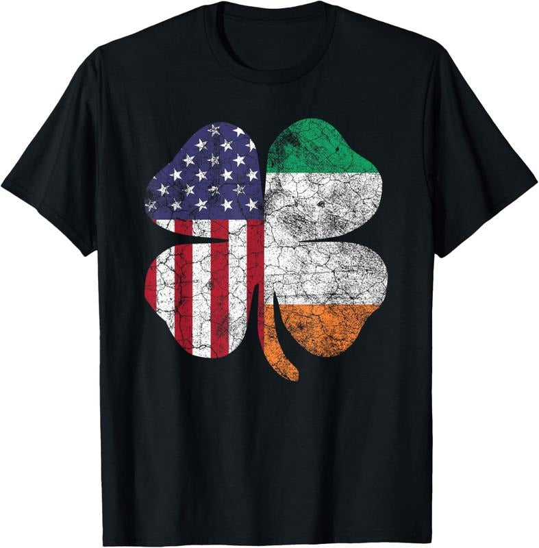 100% Cotton Irish American Flag Ireland Flag ST PATRICKS DAY Gift Lucky T-Shirt Hoodie, Sweatshirt | HypeCrazeTee.com