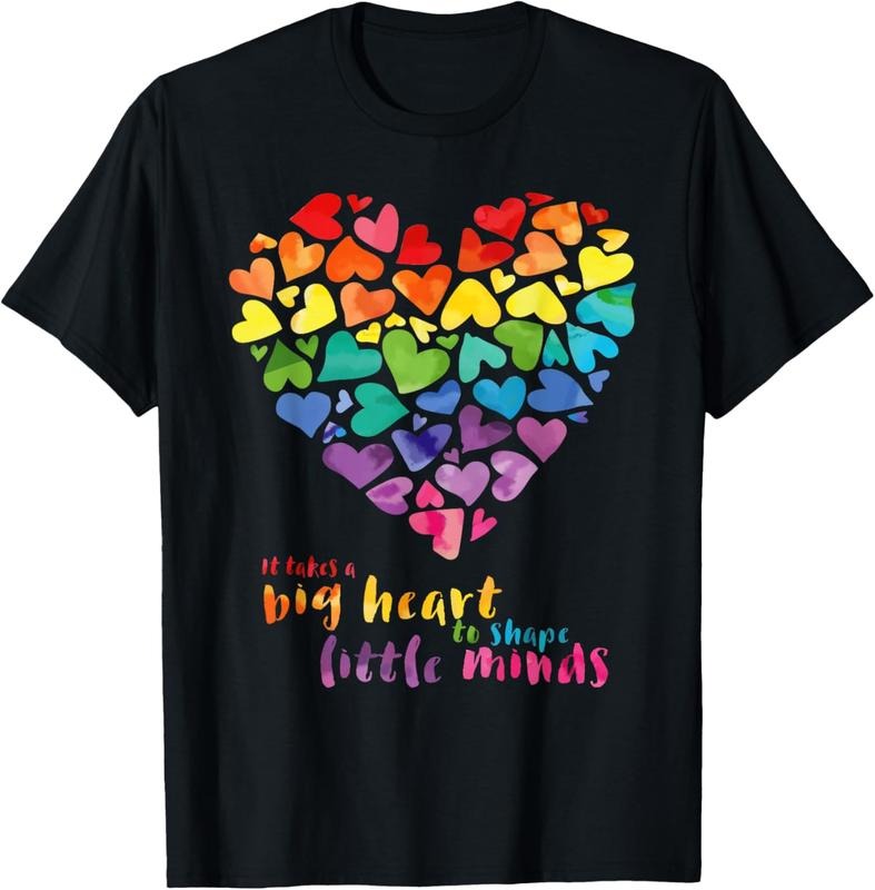 100% Cotton It Takes a Big Heart To Shape Little Minds Teacher Gift T-Shirt Hoodie, Sweatshirt | HypeCrazeTee.com