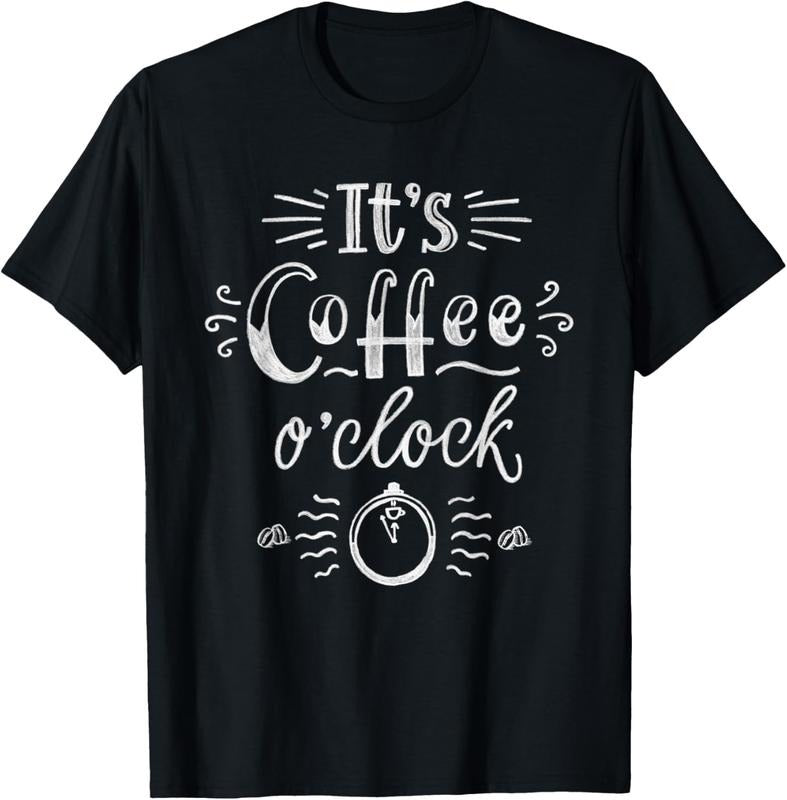 100% Cotton It's Coffee o'clock T Shirt Funny Coffee Shirt Happiness Hoodie, Sweatshirt | HypeCrazeTee.com