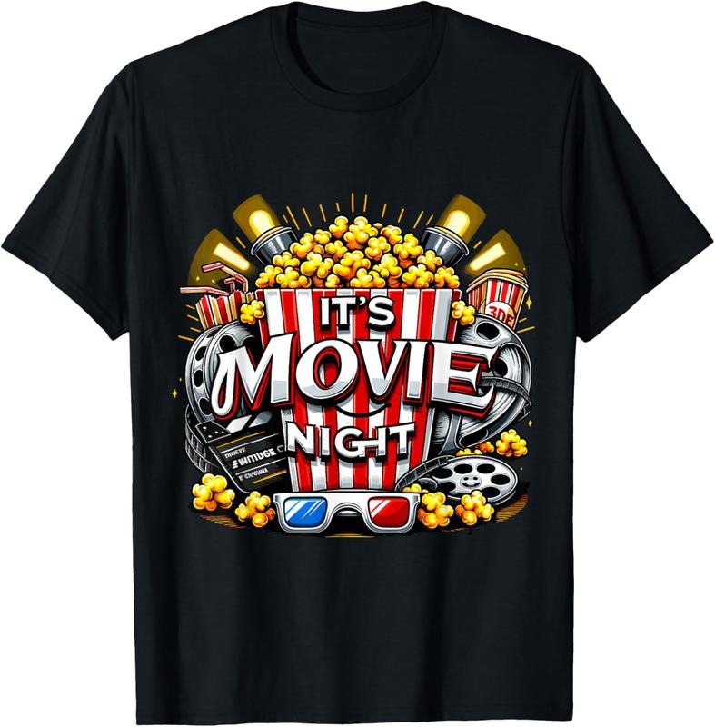 100% Cotton It's Movie Night Popcorn Cinema T-Shirt Hoodie, Sweatshirt | HypeCrazeTee.com