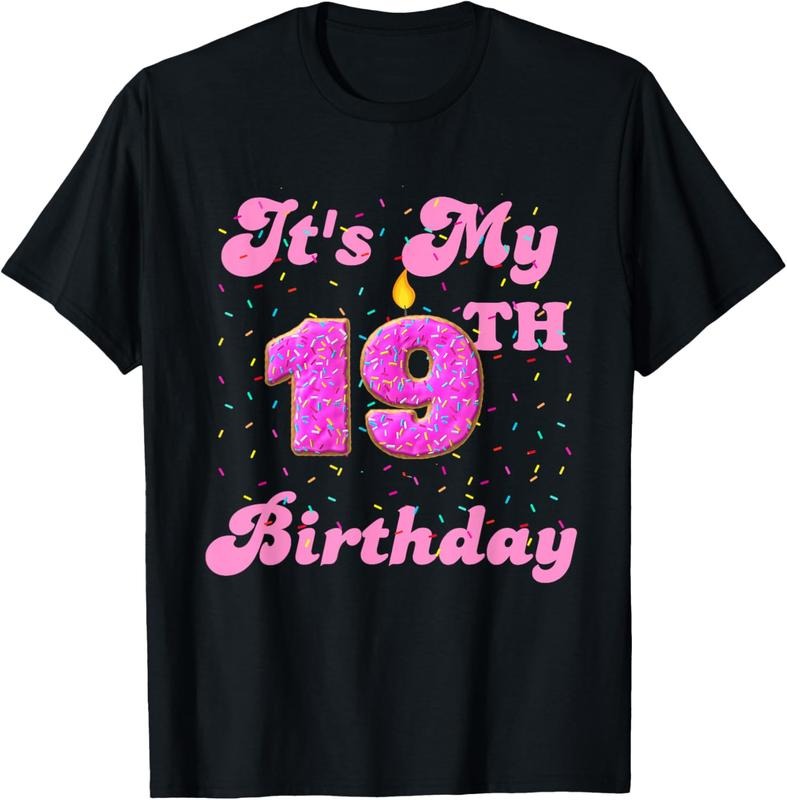 100% Cotton It's My 19th Birthday Donut 19 Years Old Bday T-Shirt Hoodie, Sweatshirt | HypeCrazeTee.com