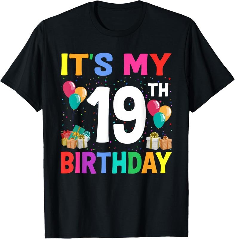 100% Cotton It's My 19th Birthday Party 19 Year Old Gifts Bday Apparel T-Shirt Hoodie, Sweatshirt | HypeCrazeTee.com