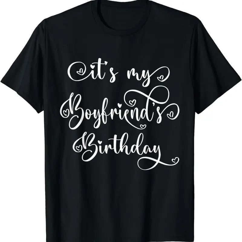 [100% Cotton]It's My Boyfriend's Birthday Party Matching T-Shirt Hoodie, Sweatshirt | HypeCrazeTee.com