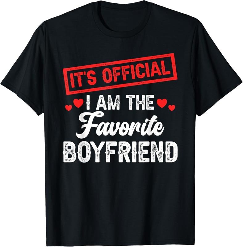 100% Cotton It's Official I'm The Favorite Boyfriend T-Shirt Hoodie, Sweatshirt | HypeCrazeTee.com
