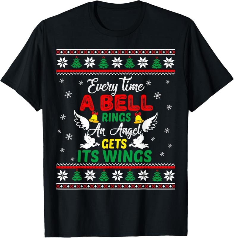 100% Cotton It's a Wonderful Life Every Time A Bell Rings Cute Christmas T-Shirt Hoodie, Sweatshirt | HypeCrazeTee.com