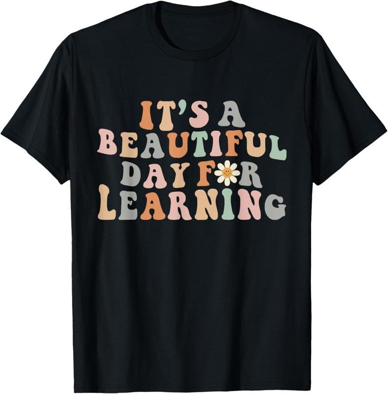 100% Cotton Its Beautiful Day For Learning Retro Teacher Students Women T-Shirt Hoodie, Sweatshirt | HypeCrazeTee.com