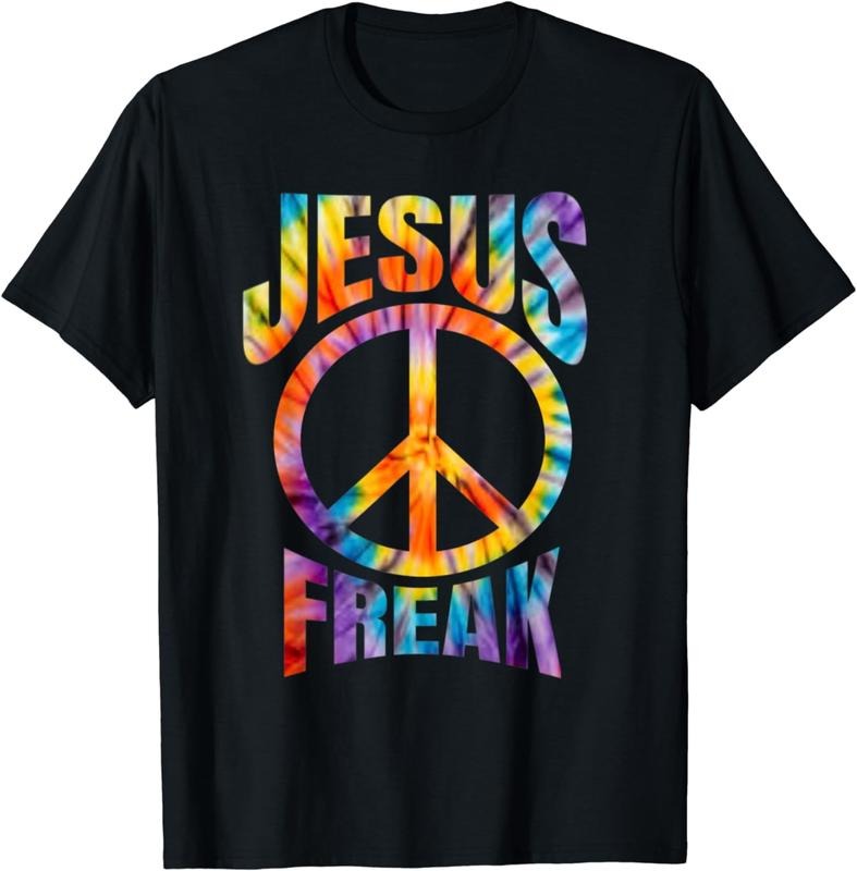 [100% Cotton]Jesus Freak - Christian Retro Tie Dye Lettering T-Shirt Hoodie, Sweatshirt | HypeCrazeTee.com