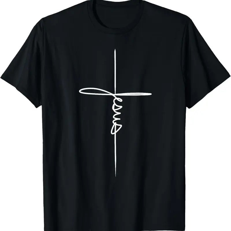 100% Cotton Jesus Handwritten Cursive Cross Art Birth Baptism Gifts T-Shirt Hoodie, Sweatshirt | HypeCrazeTee.com