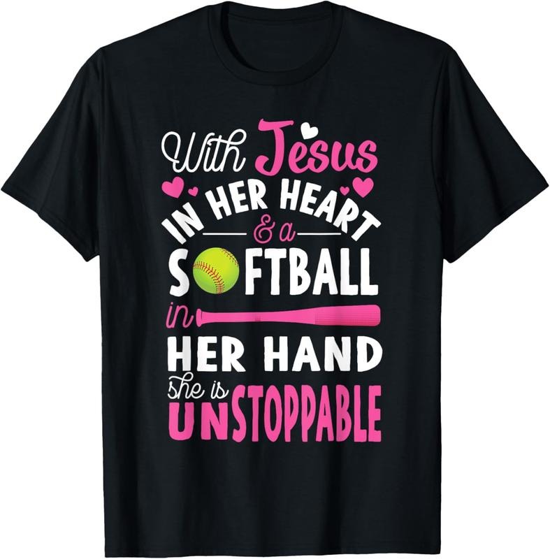 100% Cotton Jesus In Her Heart Softball Hand Funny Pitcher Gift For Her T-Shirt Hoodie, Sweatshirt | HypeCrazeTee.com