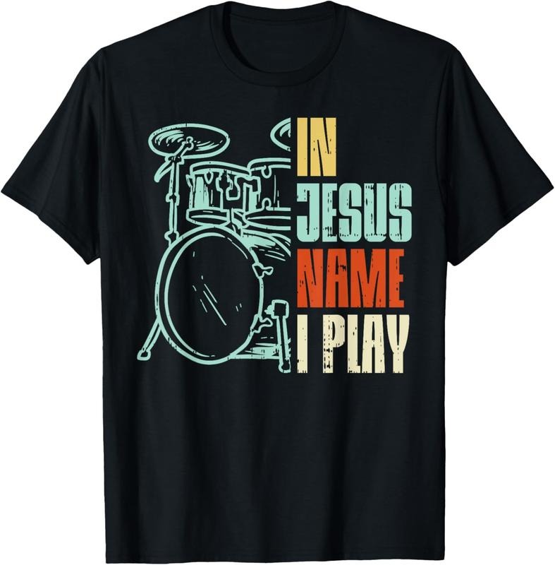 100% Cotton Jesus Name I Play Drums God Drumming Music Christian Drummer T-Shirt Hoodie, Sweatshirt | HypeCrazeTee.com