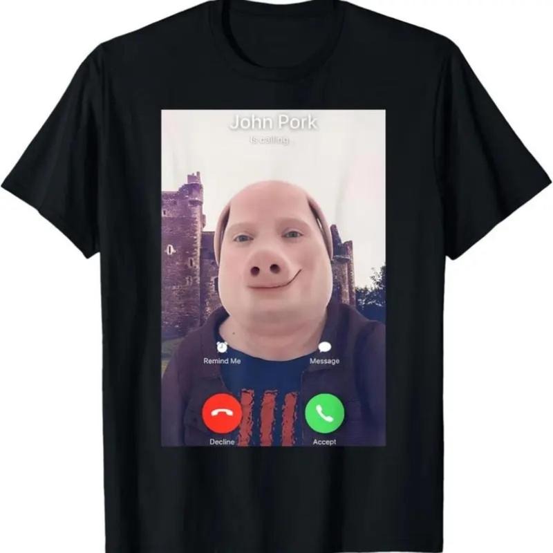 100% Cotton John Pork Is Calling T-Shirt casual crew neck cotton t-shirt Birthday Fashion funny tshirt Hoodie, Sweatshirt