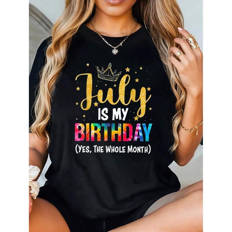 100% Cotton July Birthday Month Celebration Women'S Graphic T-Shirt For Summer Casual Wear And Unique Gift Ideas T-Shirt...