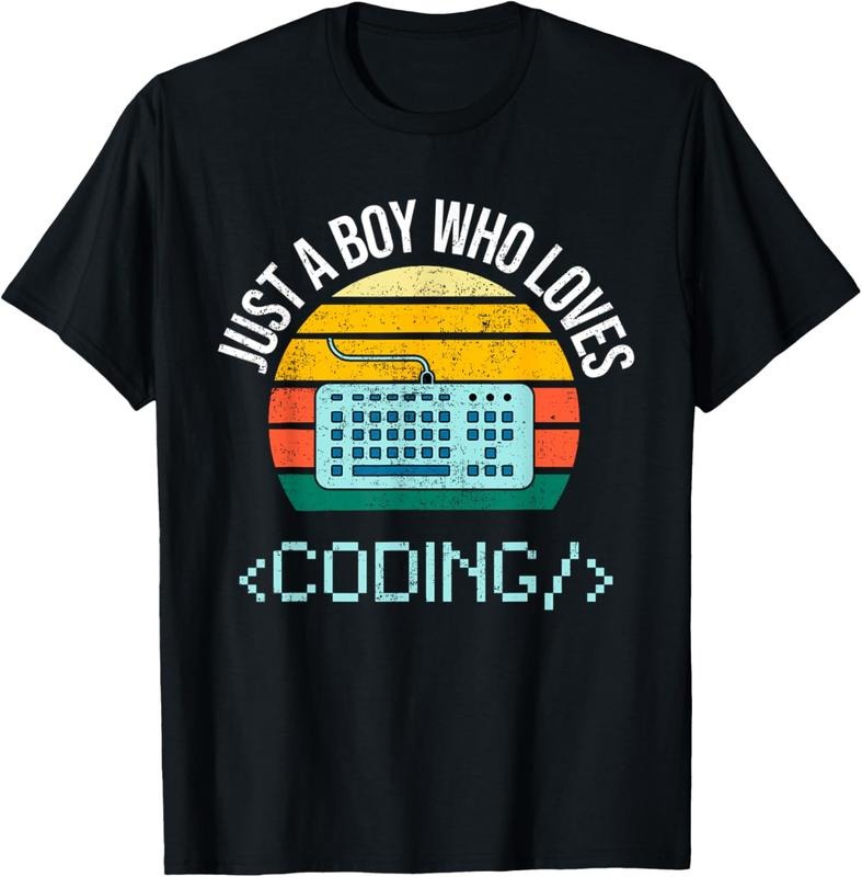 100% Cotton Just A Boy Who Loves Coding Computer Funny T-Shirt Hoodie, Sweatshirt | HypeCrazeTee.com