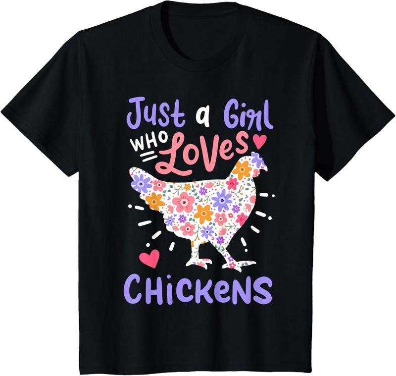100% Cotton Just A Girl Who Loves Chickens Chicken Hen Love Cute T-Shirt Hoodie, Sweatshirt | HypeCrazeTee.com