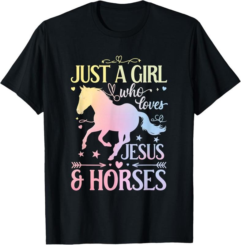 100% Cotton Just A Girl Who Loves Jesus Horses Horse Lover Girl T-Shirt Hoodie, Sweatshirt | HypeCrazeTee.com