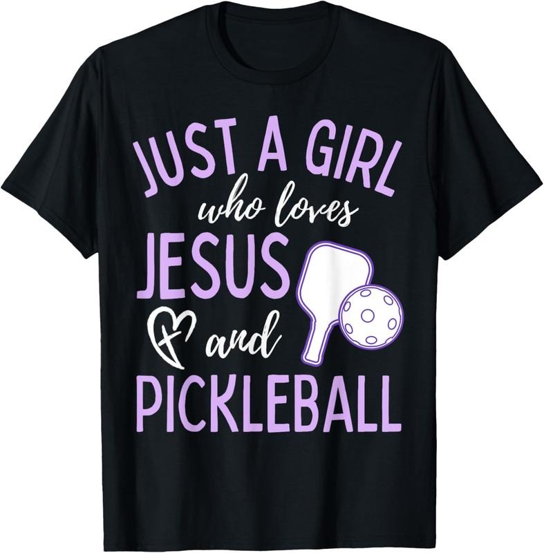 100% Cotton Just A Girl Who Loves Jesus and Pickleball Christian Cute T-Shirt Hoodie, Sweatshirt | HypeCrazeTee.com