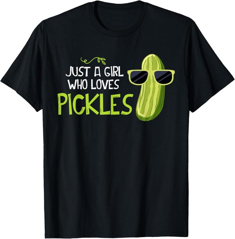 100% Cotton Just A Girl Who Loves Pickles Cuts Pickles Cooking Birthday T-Shirt Hoodie, Sweatshirt | HypeCrazeTee.com