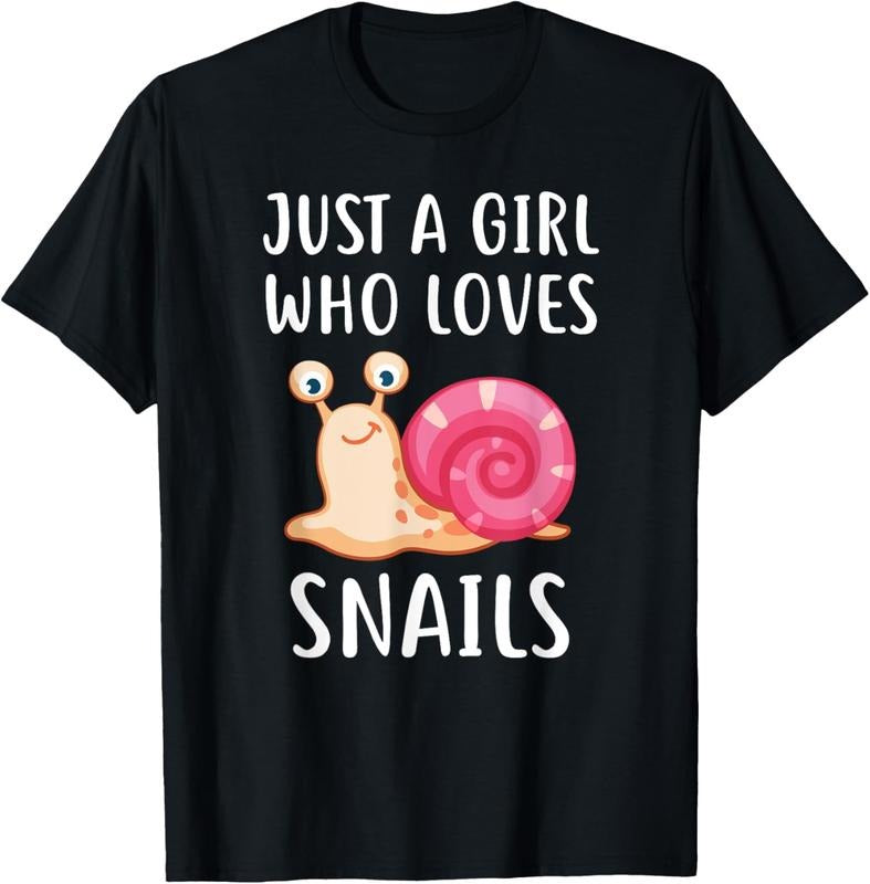 100% Cotton Just A Girl Who Loves Snails Cute Snail Girl T-Shirt Hoodie, Sweatshirt | HypeCrazeTee.com
