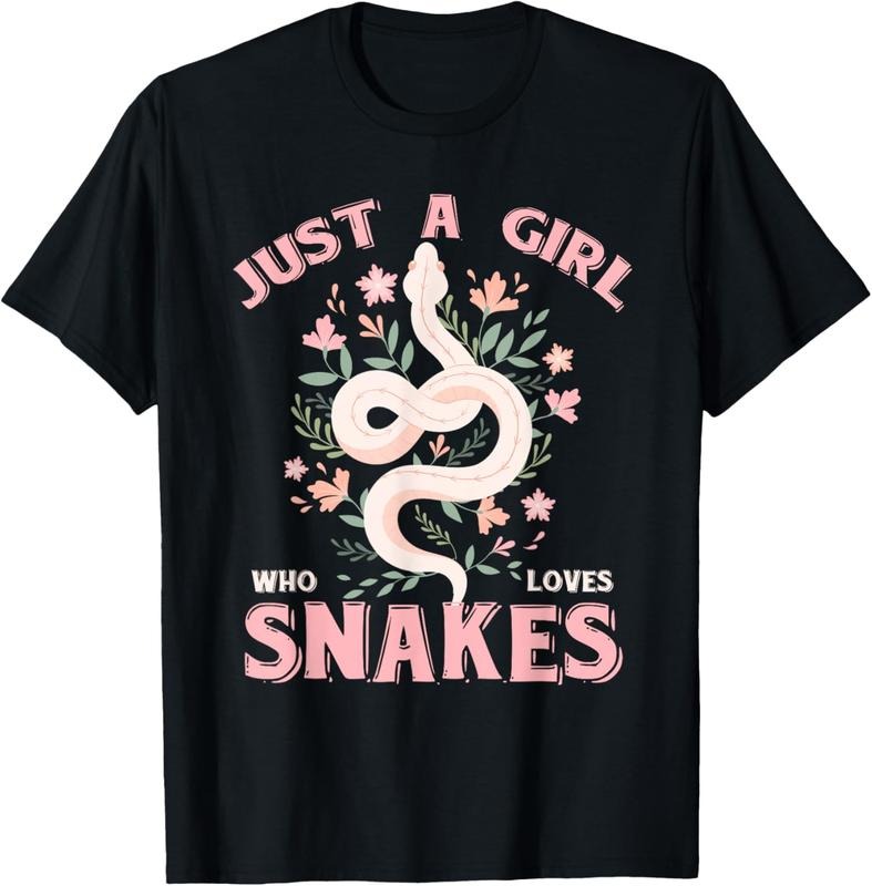 100% Cotton Just A Girl Who Loves Snakes T-Shirt Hoodie, Sweatshirt | HypeCrazeTee.com