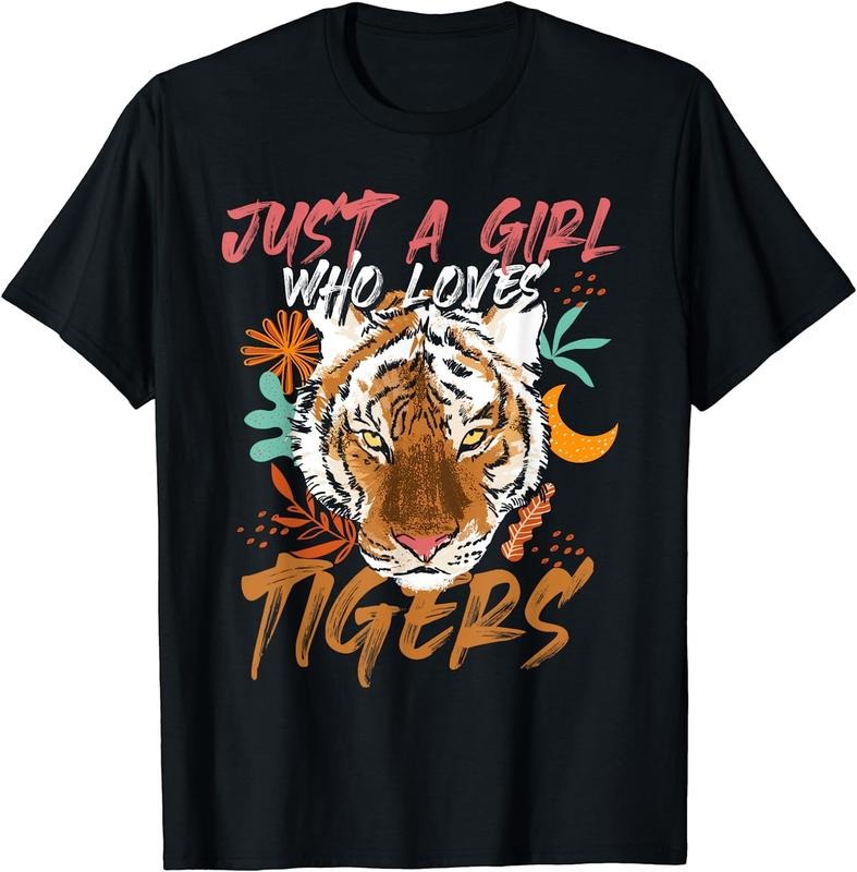 [100% Cotton]Just A Girl Who Loves Tigers Tiger T-Shirt Hoodie, Sweatshirt | HypeCrazeTee.com