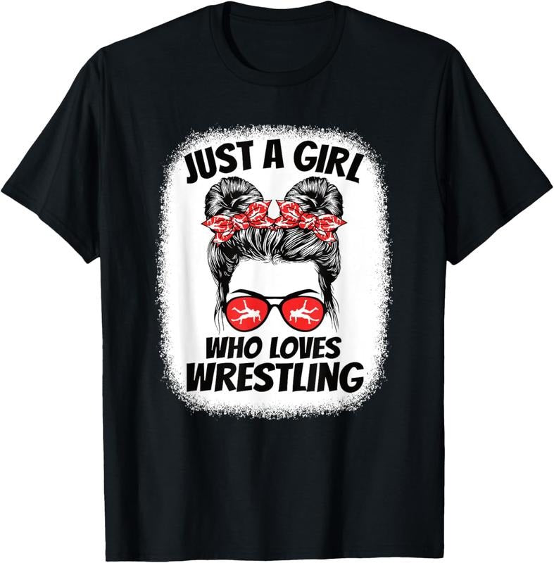100% Cotton Just A Girl Who Loves Wrestling Wrestler Girls s T-Shirt Hoodie, Sweatshirt | HypeCrazeTee.com