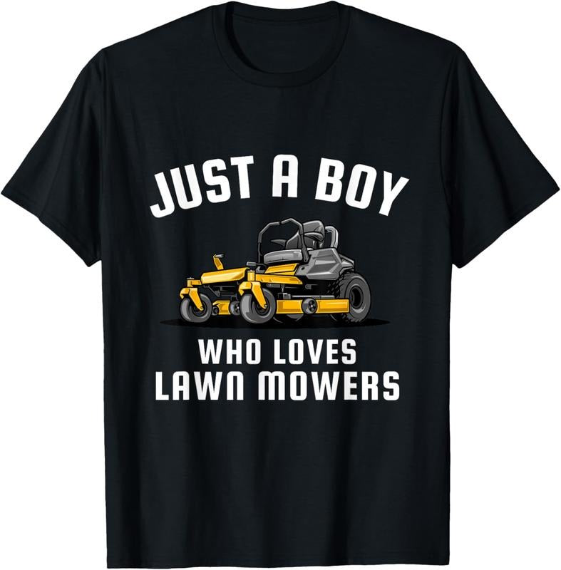 100% Cotton Just a Boy Who Loves Lawn Mowers T-Shirt Hoodie, Sweatshirt | HypeCrazeTee.com