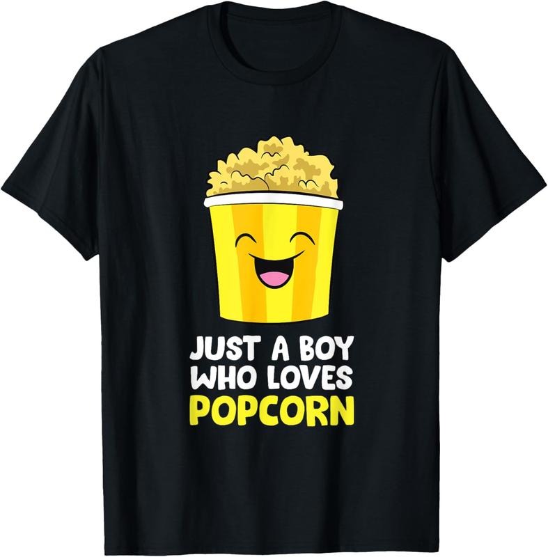 100% Cotton Just a Boy Who Loves Popcorn Cinema Movie Watching Popcorn T-Shirt Hoodie, Sweatshirt | HypeCrazeTee.com