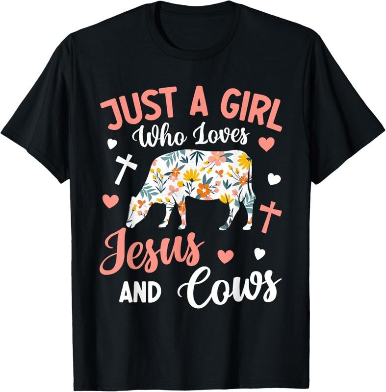 100% Cotton Just a Girl Who Loves Jesus and Cows: Faithful Farming T-Shirt Hoodie, Sweatshirt | HypeCrazeTee.com