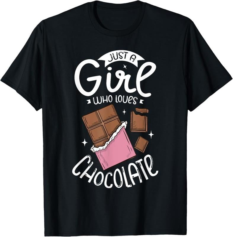 100% Cotton Just a girl who loves chocolate Funny Chocolate T-Shirt Hoodie, Sweatshirt | HypeCrazeTee.com