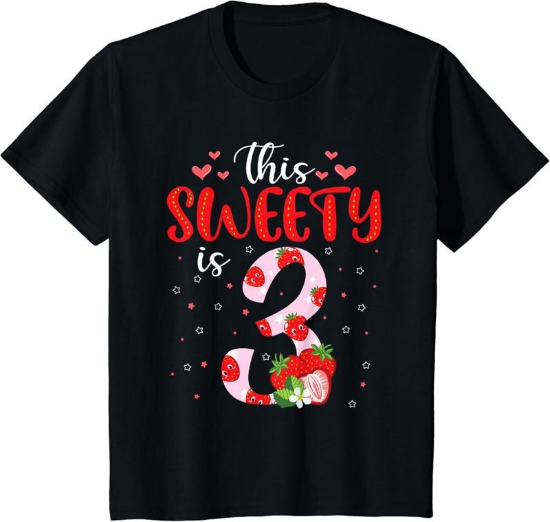 [100% Cotton]Kids Strawberry Theme 3rd Birthday Decorations Sweet One Fruit T-Shirt Hoodie, Sweatshirt | HypeCrazeTee.com