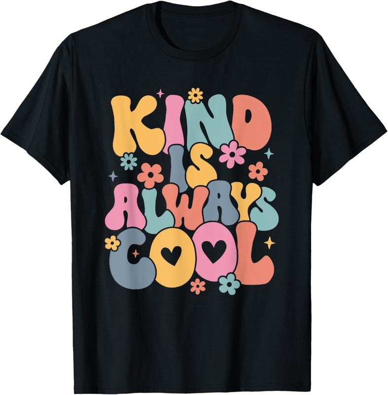 100% Cotton Kind is Always Cool Groovy Teacher Be Kind Kindness Matters T-Shirt Hoodie, Sweatshirt | HypeCrazeTee.com