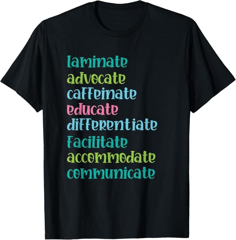 [100% Cotton]Laminate Advocate Caffeinate Educate Differentiate Teacher T-Shirt Hoodie, Sweatshirt | HypeCrazeTee.com