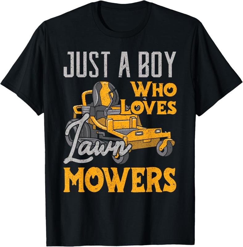 100% Cotton Lawn Mowing Just a Boy who Loves Mowers Gardener T-Shirt Hoodie, Sweatshirt | HypeCrazeTee.com
